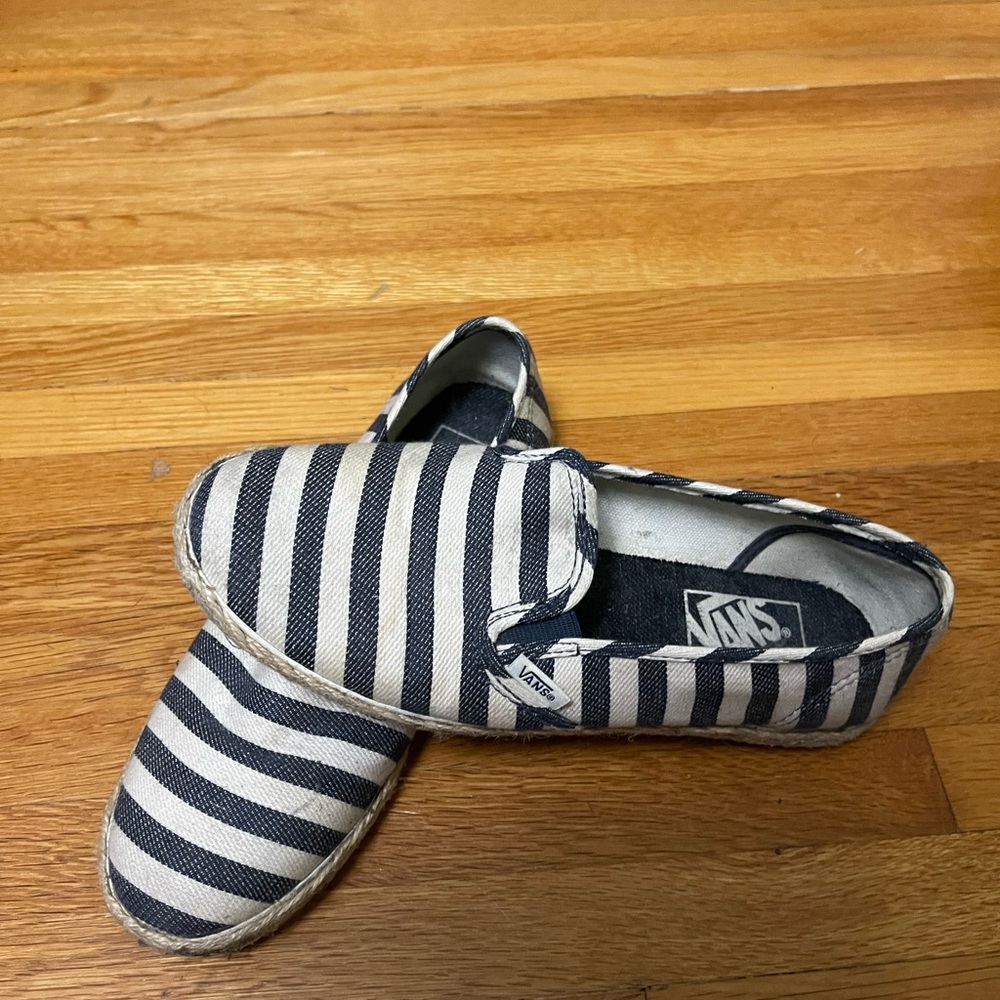 Vans Canvas Striped Slip On Ballet Shoes - 7